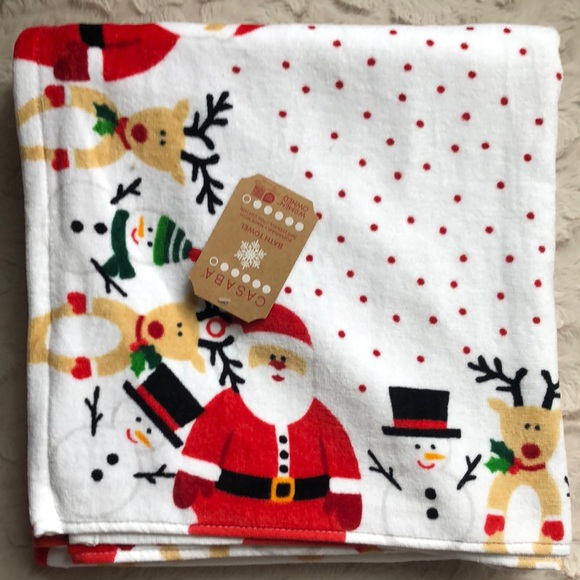 casaba Bath Casaba Christmas Santa Snowman Reindeer Bath Towels